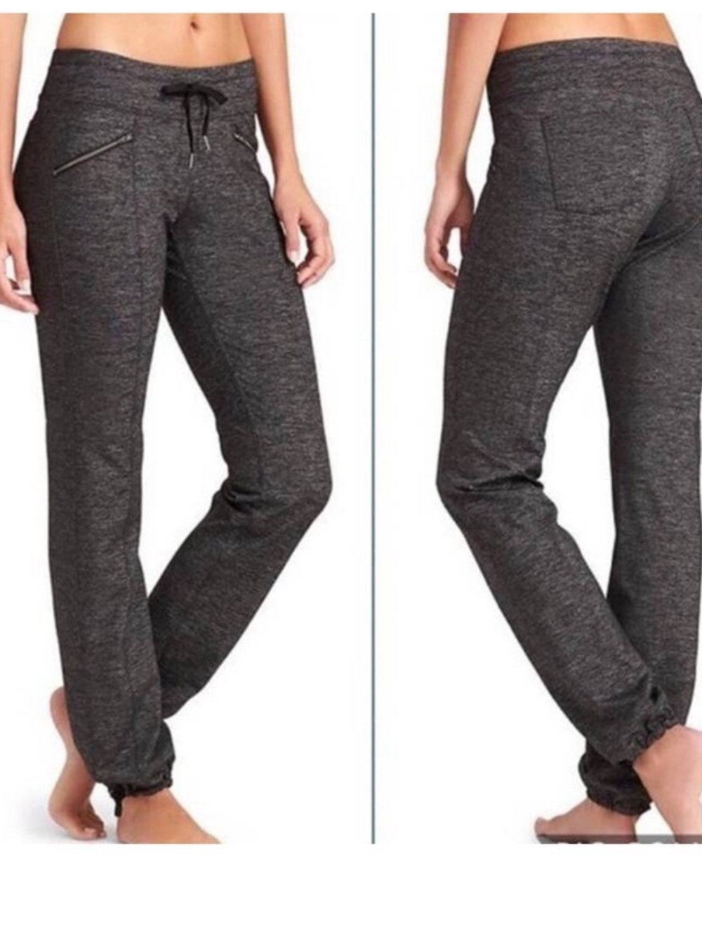 Athleta Metro Charcoal Heather Drawstring Jogger Pants XXS